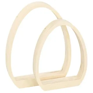 Eier aus Holz, 24,5 cm und 30 cm, 2 Stück