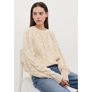 Mustang Strickpullover mit Zopfmuster offwhite, XL