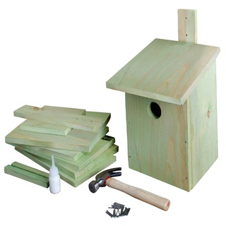 esschert design Nistkasten BASTELSATZ NISTKASTEN Bausatz Bastelset Kinder Vogelhaus basteln Kohlmeise Holz