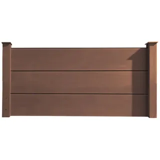 HORI Zaun HORI WPC Sichtschutzzaun Stecksystem, Gartenzaun witterungsbeständig, Robuster Gartenzaun, Modernes Lamellenzaun, Langlebiger Sichtschutz braun 0.90 cm