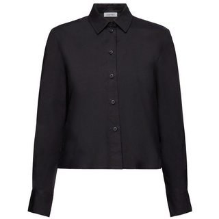 Esprit Langarmbluse Cropped-Bluse aus Popeline schwarz XLEsprit