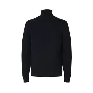 Selected Herren Rollkragen Pullover SLHDANE LS KNIT STRUCTURE ROLL NECK Regular Fit 16099187 Blau L