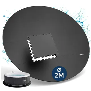 Arebos Whirlpoolmatte Spa Pool Bodenschutzmatte - rund - EVA - Whirlpool Unterlage Puzzle, (16-tlg., 16'er Set), Whirlpool Bodenschutzmatte, isolierend & rutschhemmend, Outdoor