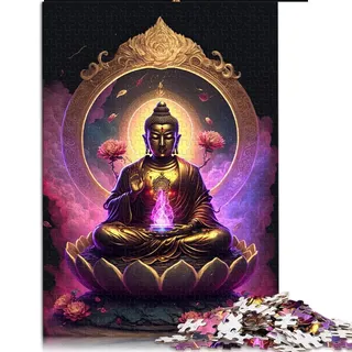 für Erwachsene Puzzles 1000 Teile Puzzles Buddha Puzzles für Erwachsene Holzpuzzle Tolle Geschenke für Weihnachten (Größe 50 x 75 cm)