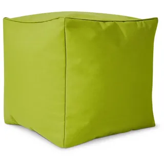 Green Bean Sitzsack Sitzsack-Hocker Pouf Cube 40x40x40cm (Hocker 40x40x40cm mit EPS-Perlen Füllung, Fußhocker Fußkissen Sitz-Pouf für Sitzsäcke), Bodenkissen für Kinder und Erwachsene - Sitzkissen Sitzhocker grün