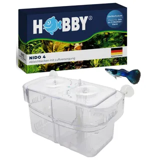 HOBBY Aquaristik Nido 4 I 13 x 10 x 11,5 cm I Ablaichbecken mit Luftversorgung I zum Separieren von trächtigen Fischen und zur Aufzucht von Jungfischen I Fisch Ablaichkasten für Aquarien