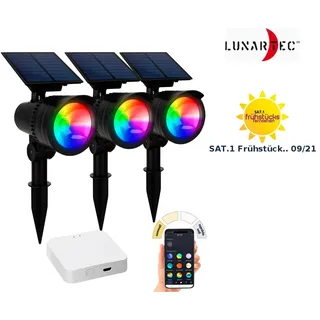 Lunartec Solar-LED-Spot schwarz 50 lm 1 W 6er Set IP44