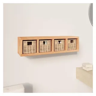 vidaXL Wandregal mit Körben 62 x 18 x 16 cm Braun