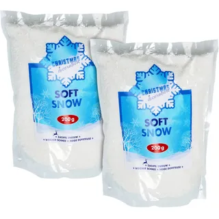 Soft Kunstschnee weiß - 400 g - Bastel Pulver Schnee Flocken Weihnachten Deko