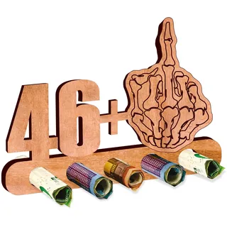 KIWISTAR UG - Geldgeschenk - Kopf - Mittelfinger 46 + 1 Geschenk zum 47. Geburtstag - lustige Geschenke aus Holz Frau & Mann - Jubiläum - Kind - Hochzeit - Party