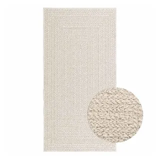 vidaXL Teppich ZIZUR Creme 80x150 cm Jute-Optik Indoor und Outdoor