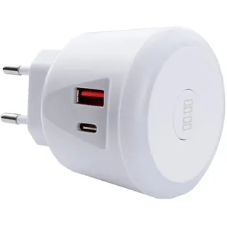 Ecosavers USB Timer Charger USB Ladegerät 20W 1x USB-A, 1x USB-C® Weiß Innenbereich