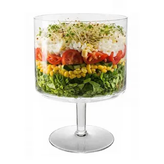 AzaliaDesign Dekoschale aus Glas Glasschale auf Fuß Hoch Obstschale Obstschüssel Dekoschale mit Fuß Bonbonschale |ø 20 cm H 24.5 cm