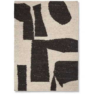 Ferm Living - Piece Teppich, 140 x 200 cm, off-white / coffee
