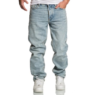 Amaci&Sons Weite Jeans BOX HILL 90s Baggy Jeans Herren 90s Denim Jeans Hose Straight Baggy blau