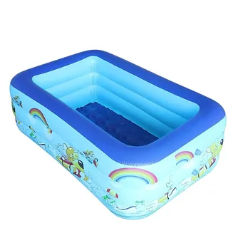 1.5M Aufblasbarer Swimmingpool, Klein Aufblasbare Schwimmbecken Für Kinder | Aufblasbarer Pool Rechteckig Verstärkt Mit Ablassventil, Planschbecken Für Kinder Erwachsene, Kinderplanschbecke Für Gärten