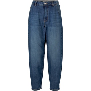 TOM TAILOR DENIM Damen Barrel Mom Vintage Jeans, blau, Logo Print, Gr. XL