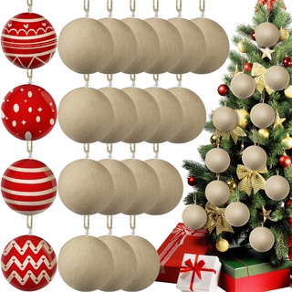 Weihnachtskugeln aus Pappmaché, 8 cm, unlackiert, leer, Bastelbedarf, zum Bemalen Ihrer eigenen Pappmaché-Kugeln für Weihnachtsbaumdekoration (45,7 cm, 8 cm), 18 Stück
