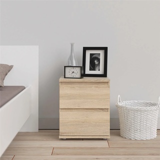 Nachtkommode HOME AFFAIRE "Nova" Sideboards Gr. B/H/T: 40,2 cm x 48,2 cm x 34,0 cm, 2, braun (eiche struktur) Nachtkonsolen und Nachtkommoden Folienbeschichtung, in verschiedenen Farbvarianten zwei Schubladen
