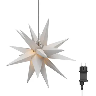 goobay LED Weihnachtsstern 3D Ø 56 cm mit Timer 4,5 V Netzteil Weiß