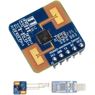 Human Micro-Motion Detection mmWave Sensor Compatible with Raspberry Pi/Pico 2W/Pico/Jetson Nano/ESP32, 24GHz mmWave Radar, Based On S3KM1110, Frequency Modulated Continuous Wave (FMCW) Technology