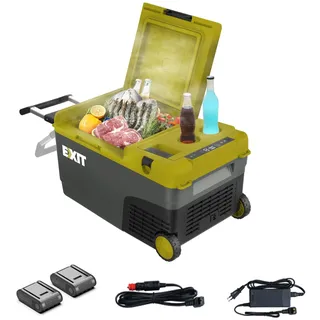 EXIT 20V Outdoor Mini-Kühlschrank EX100, Kompressor, 23L, -20°C, 2×4Ah Akku