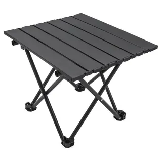 Camping Klapptisch schwarz mit Tragetasche - 40 x 35 cm - Universal Gartentisch mit einrollbarer Tischplatte - Schwarz
