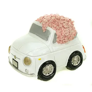 Udo Schmidt Bremen...das Original Spardose Spardose Hochzeitauto mit Rosen 14 cm Polyresin Sparschwein Hochzeit bunt