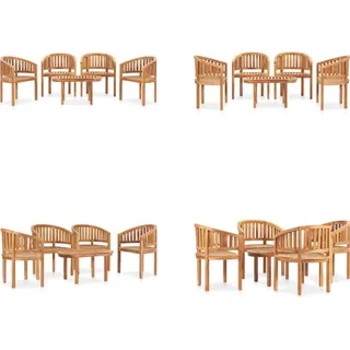 vidaXL 5 tlg. Garten Lounge Set Massivholz Teak - Garten-Lounge-Set - Garten-Lounge-Sets - Holz-Lounge-Set - Holz-Lounge-Sets - Braun