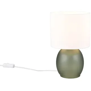 TRIO Leuchten LED Nachttischlampe, Dimmfunktion, LED wechselbar, warmweiß, kleine Design-klassiker Glas-fuß Grün für Fensterbank dimmbar H:29cm grün