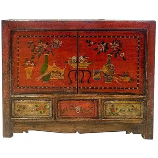 daslagerhaus living Bauernschrank Sideboard Shanxi rot 110 cm rot