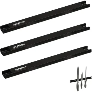 Relaxdays Magnetleiste 3er Set 30 cm Schwarz