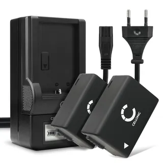 CELLONIC 2X Akku für Kamera Kompatibel mit Panasonic Lumix DC-FZ82, Lumix DMC-FZ72, Lumix DMC-FZ150, DMW-BMB9 - (800mAh, 7.4V) + Ladegerät