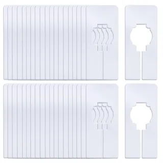 FAURAPMNG 40 Pcs Kleiderschrank Teiler für hängende Kleidung, weiß Kunststoff Kleidung Rack Teiler Baby Kleiderschrank Teiler weiß Kleiderbügel Teiler mit Markierung Stift (Rechteck)