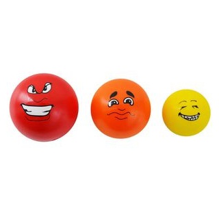 ewtshop Stressball Antistress-Bälle Set, bunt, 3 Größen, mit Gesicht, 3 Stück