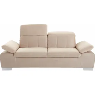 DOMO collection Couch Kunstleder 3-Sitzer Beige