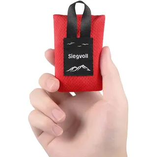Siegvoll Mini Picknickdecke Schwarz, Ultraleichte Stranddecke 70x110 cm