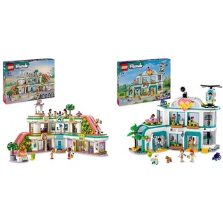 LEGO Friends Heartlake City Kaufhaus, Puppenhaus-Spielzeug für Mädchen und Jungen & Friends Heartlake City Krankenhaus, Set mit Spielzeug-Hubschrauber und Figuren