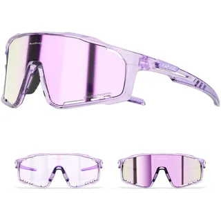 KAPVOE Selbsttönende Fahrradbrille für Herren Damen, TR90 Sportsonnenbrille mit UV400 und verstellbaren Nasenpads für Rennrad, MTB, Gravel & Laufen, K76