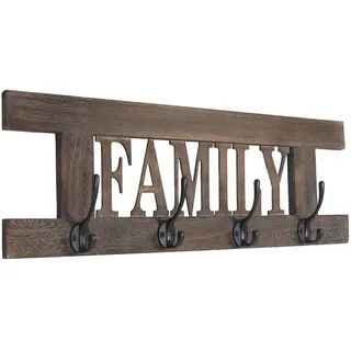 MCW Garderobenpaneel Familie 20 x 60 cm Braun