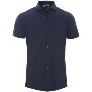 Pure Slim Fit Hemd Kurzarm Haifischkragen Functional Stretch Nachtblau - 41
