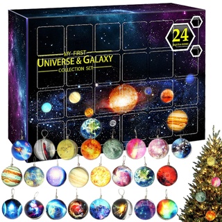 Adventskalender 2022 Kinder Universe Galaxy Spielzeug, 24 Tage Countdown Kalender Mädchen Jungen Cosmic Planet Collection Set Weihnachts-Adventskalender Space Planet Collections Geschenkbox Für Kinder