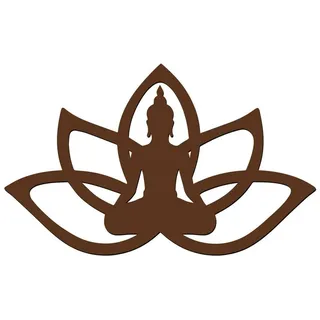Namofactur Wandtattoo Buddha im Lotus XXL Wandtattoo braun