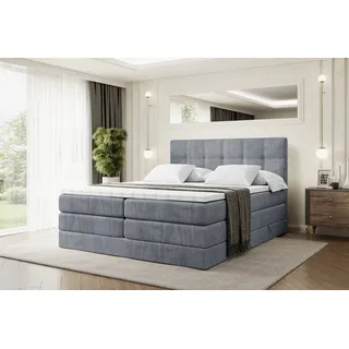 altdecor Boxspringbett MARCE KING - 140x200 - H3/H4 - Grau