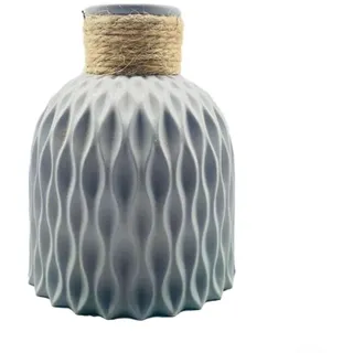 Elegante und stilvolle Kunststoff-Vase mit schmaler Öffnung für kreative Blumenarrangements (grau)