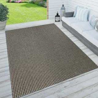 Paco Home In- & Outdoor Teppich, Terrasse U. Balkon, Wetterfest Einfarbig M. Struktur 120x170 Cm, Anthrazit