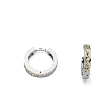 DUR Paar Creolen Sandcreole Marina O4958 925 Silber Strandsand 15 mm maritime Ohrringe