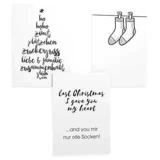 Papierschmiede® XMAS Poster 3er Set, 50x70 cm (B2) Deko mit Spruch zu Weihnachten, Wohnzimmer Wanddeko, Schlafzimmer, Küche Dekoration ohne Rahmen, Olle Socken