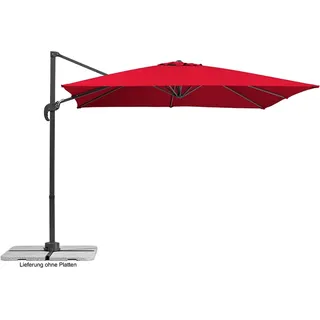 Schneider Schirme Rhodos Junior 270 x 270 cm rot inkl. Plattenständer und Schutzhülle