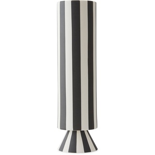 OYOY - Toppu Vase, Ø 8,5 x H 31 cm, schwarz / weiß